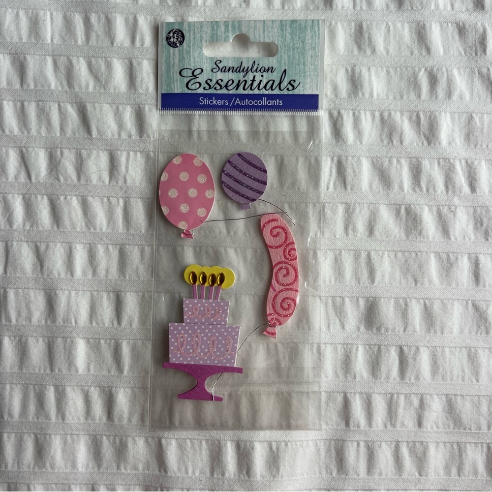 VTG Sandylion Essentials Dimensional Birthday Girl Sticker Set